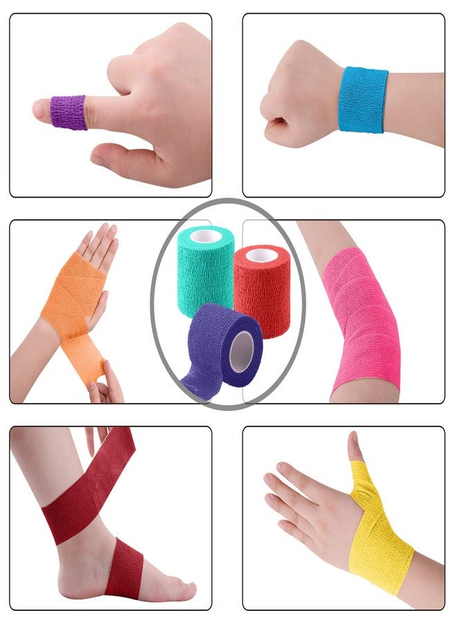 BQTQ 108 Rolls Self Adhesive Bandage 2 Inch Colored Self Stick Athletic Wrap Tape Self Adherent Stretch Bandages for Wrist Ankle Swelling Sprains (Rich Color) - Image 4